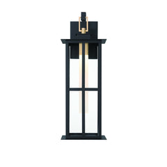 Eurofase Greyson 22" LED Outdoor Wall Light, Brass-Black Mix with Clear Glass, front view