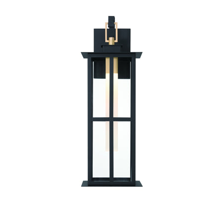 Eurofase Greyson 22" LED Outdoor Wall Light, Brass-Black Mix with Clear Glass, front view