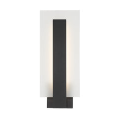 Eurofase Carta 18" LED Outdoor Wall Light, Matte Black with Frosted Glass, front view