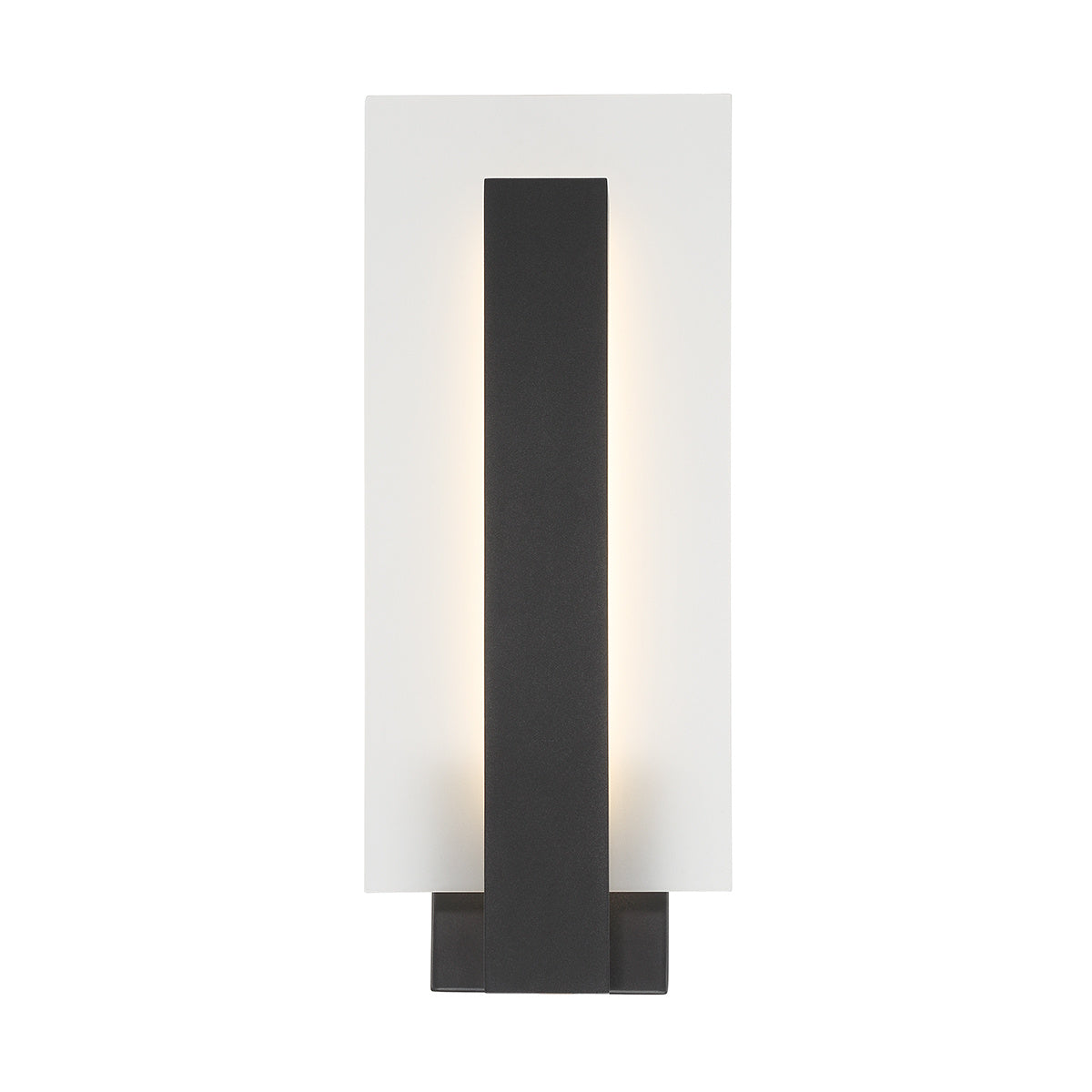Eurofase Carta 18" LED Outdoor Wall Light, Matte Black with Frosted Glass, front view