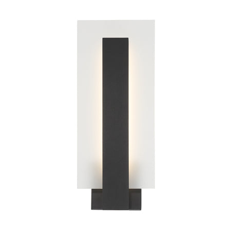 Eurofase Carta 18" LED Outdoor Wall Light, Matte Black with Frosted Glass, front view
