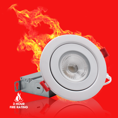 A photo of a , by SLIM4FL+FR-5CCT 4” Fire Rated Floating Gimbal Recessed LED - with Adjustable CCT - Ortech eCommerce - Maple Electric Supply 