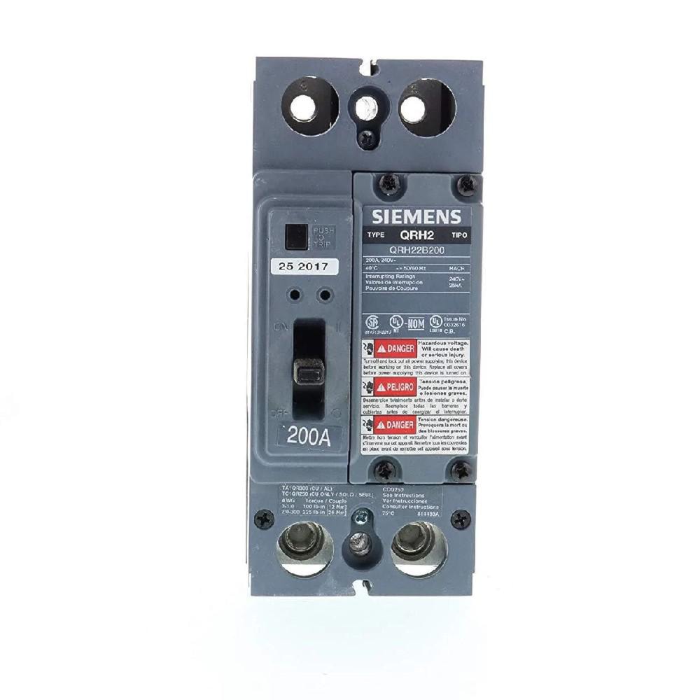 A photo of a , by QRH22B200 Siemens - Molded Case Circuit Breaker Bolt On - 200 Amp - 2 Pole - 240 Volt - Siemens eCommerce - Maple Electric Supply in Canada
