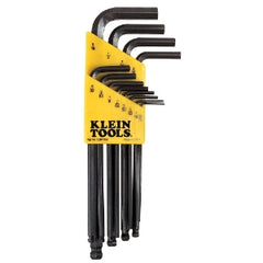 A photo of a , by BLK12 Ball End Hex Key Caddy Set, 12 Pieces, 0.05 to 0.3125 in Hex, L-Handle Handle, Alloy Steel - Klein Tools eCommerce - Maple Electric Supply 