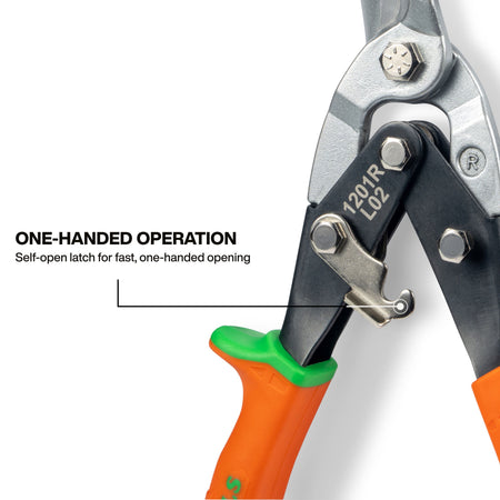 Aviation Snips with Wire Cutter, Right