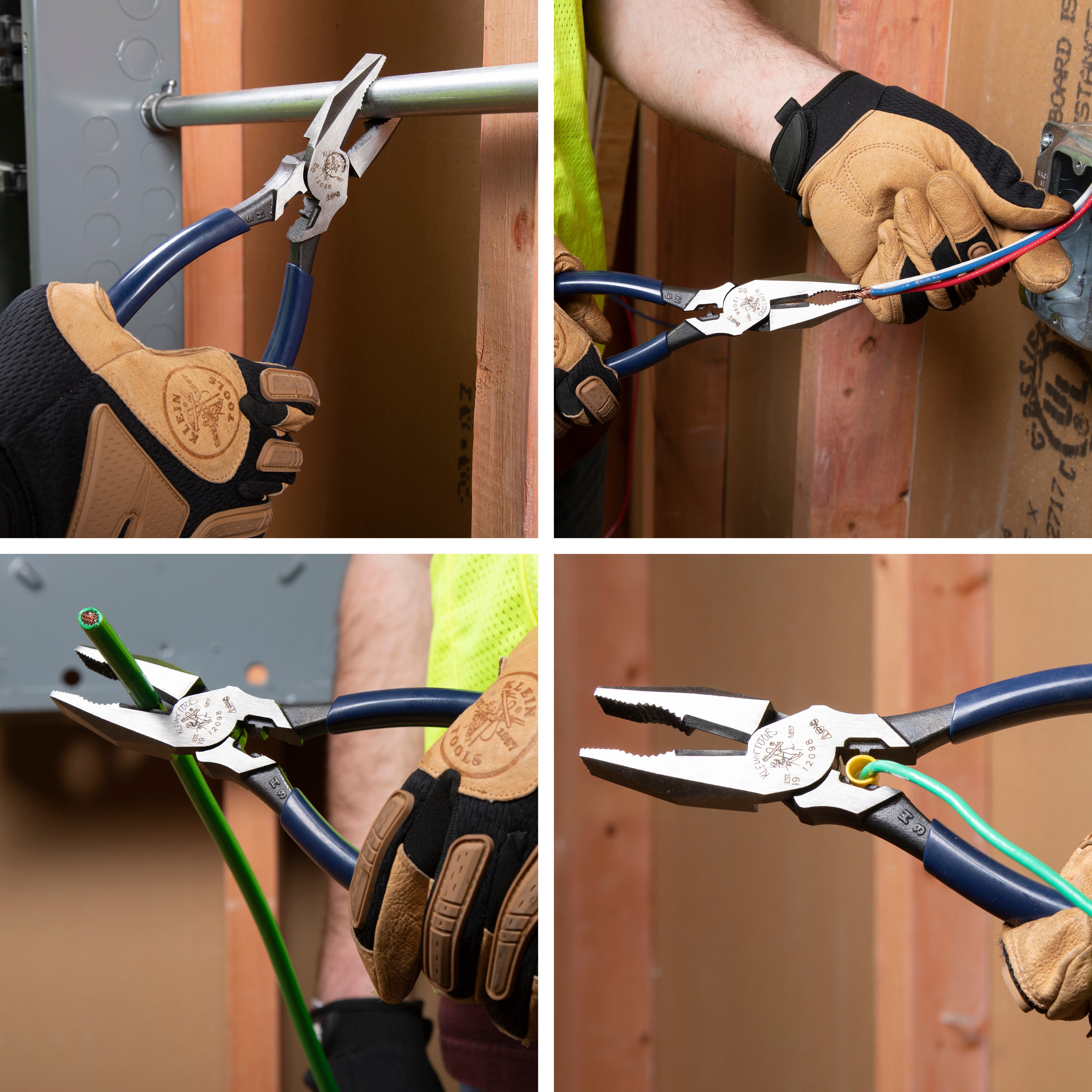 A photo of a High-Leverage - Universal (Connector Crimping), by Universal Combination Pliers, 8-Inch - Klein Tools eCommerce - Maple Electric Supply 