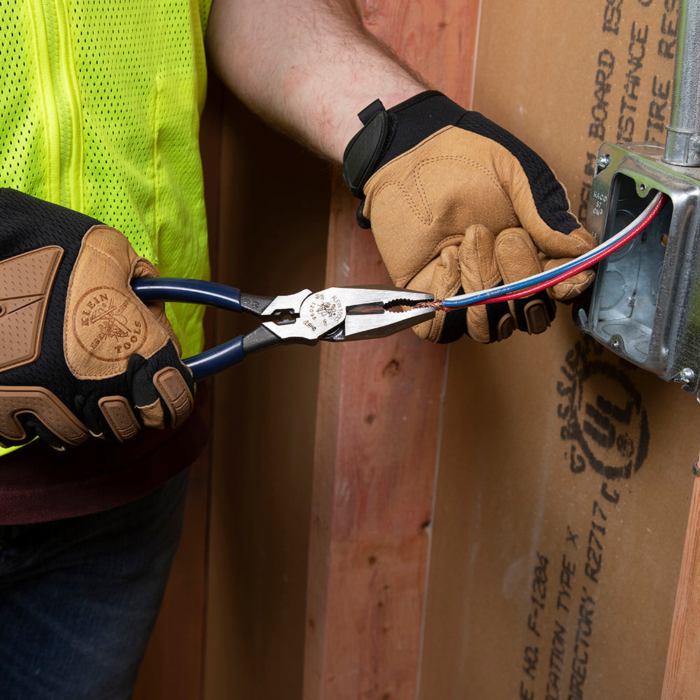 A photo of a High-Leverage - Universal (Connector Crimping), by Universal Combination Pliers, 8-Inch - Klein Tools eCommerce - Maple Electric Supply 