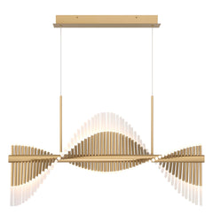 Eurofase Voltik 40" 60-Light LED Chandelier, Matte Gold with Frosted Acrylic, front view