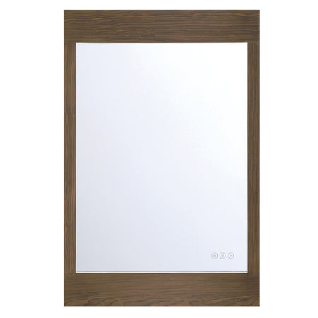 Eurofase Mogano 24" x 36" LED Mirror, Dark Walnut, front view