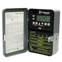 A photo of a Timer, by Intermatic ET8215C - Astronomic 7-Day 2-Circuit Electronic Control, 120-277 VAC, 2-SPST, Indoor Metal Enclosure - Intermatic eCommerce - Maple Electric Supply in Canada