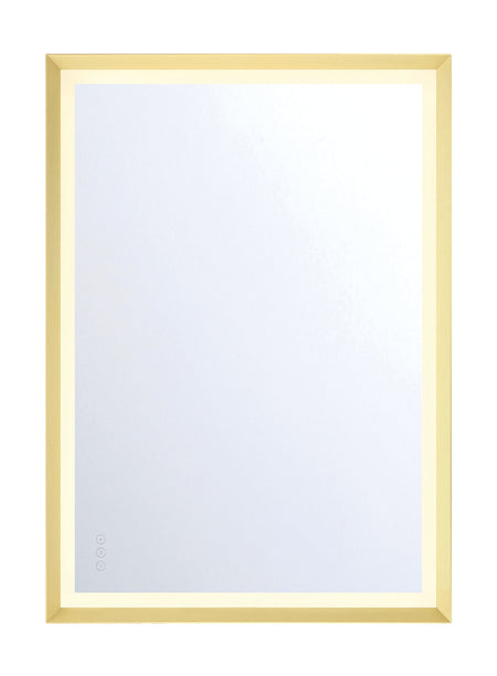 Eurofase Artell 30" x 42" LED Mirror, Brushed Gold, front view