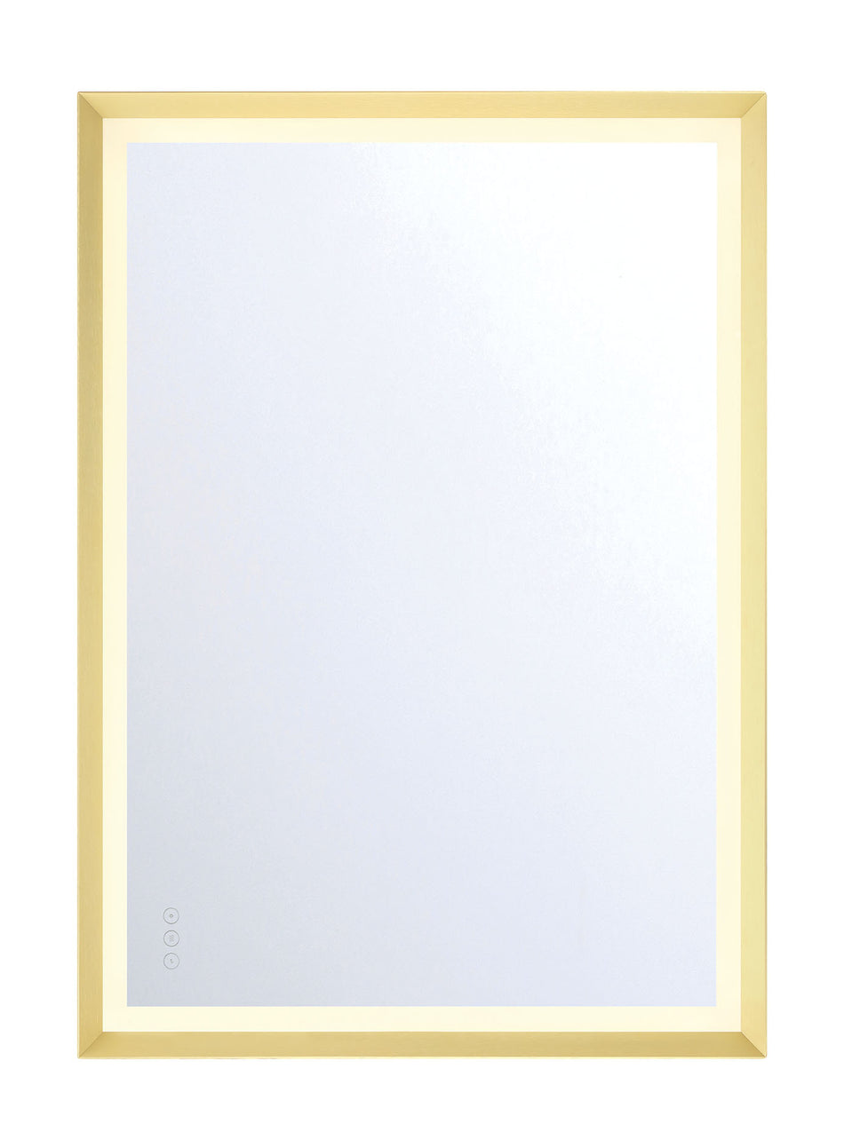 Eurofase Artell 30" x 42" LED Mirror, Brushed Gold, front view