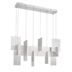 Eurofase Coburg 42" 3-Light LED Chandelier, Anodized Silver, front view
