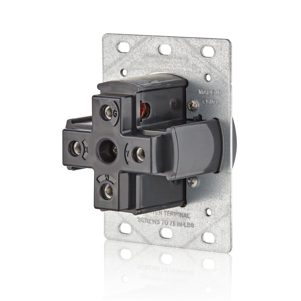 A photo of a EV Charger, by 1450R 50 Amp EV Charging Receptacle/Outlet, Heavy Duty 50 Amp, 125/250 Volt - Leviton eCommerce - Maple Electric Supply in Canada