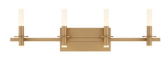 Eurofase Torna 36" 4-Light LED Vanity, Gold with White Acrylic, front view