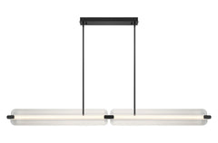 Eurofase Neoness 67" 4-Light LED Chandelier, Matte Black with Clear Glass, front view