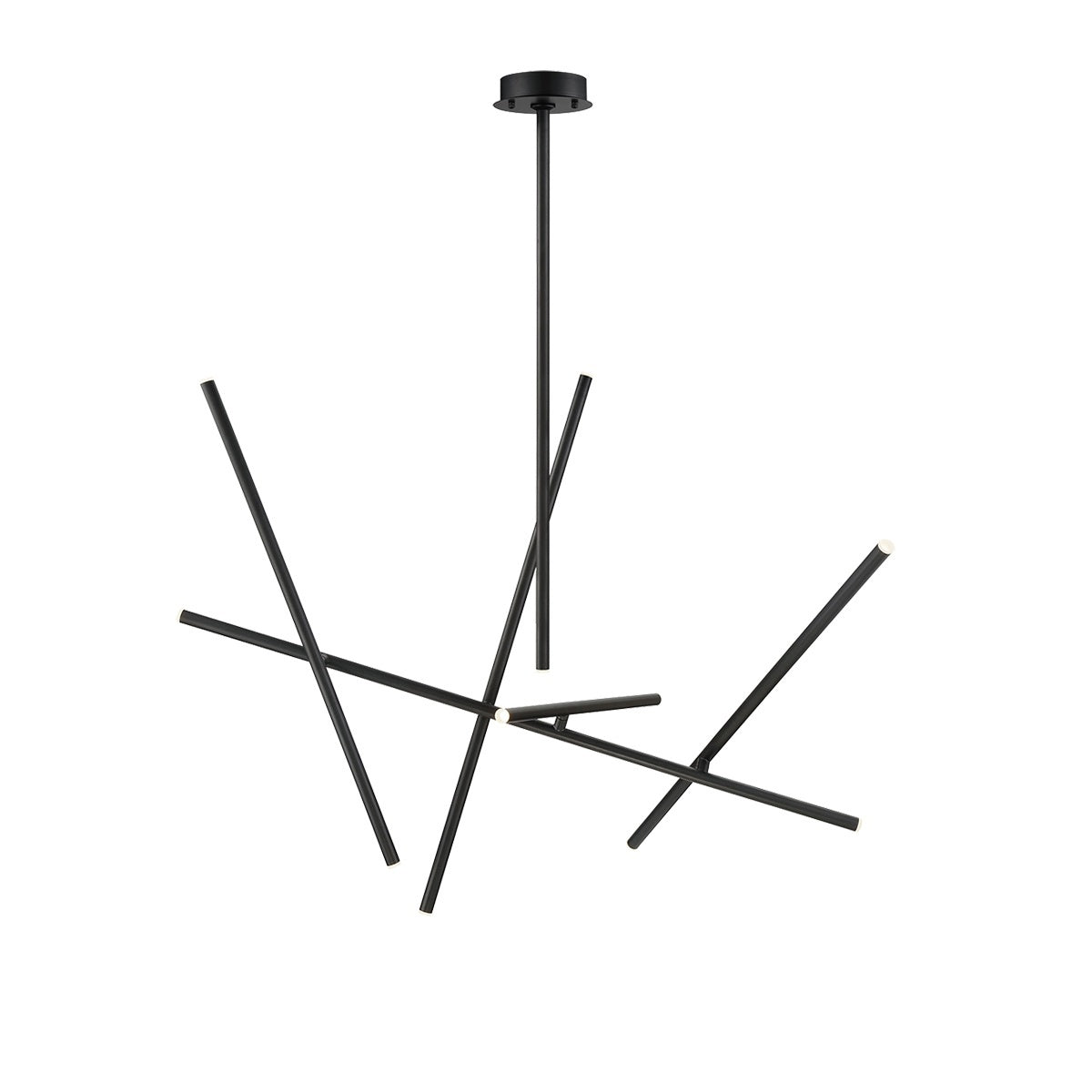 Eurofase Crossroads 47" 10-Light LED Chandelier, Matte Black, front view