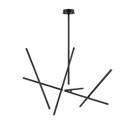 Eurofase Crossroads 47" 10-Light LED Chandelier, Matte Black, front view