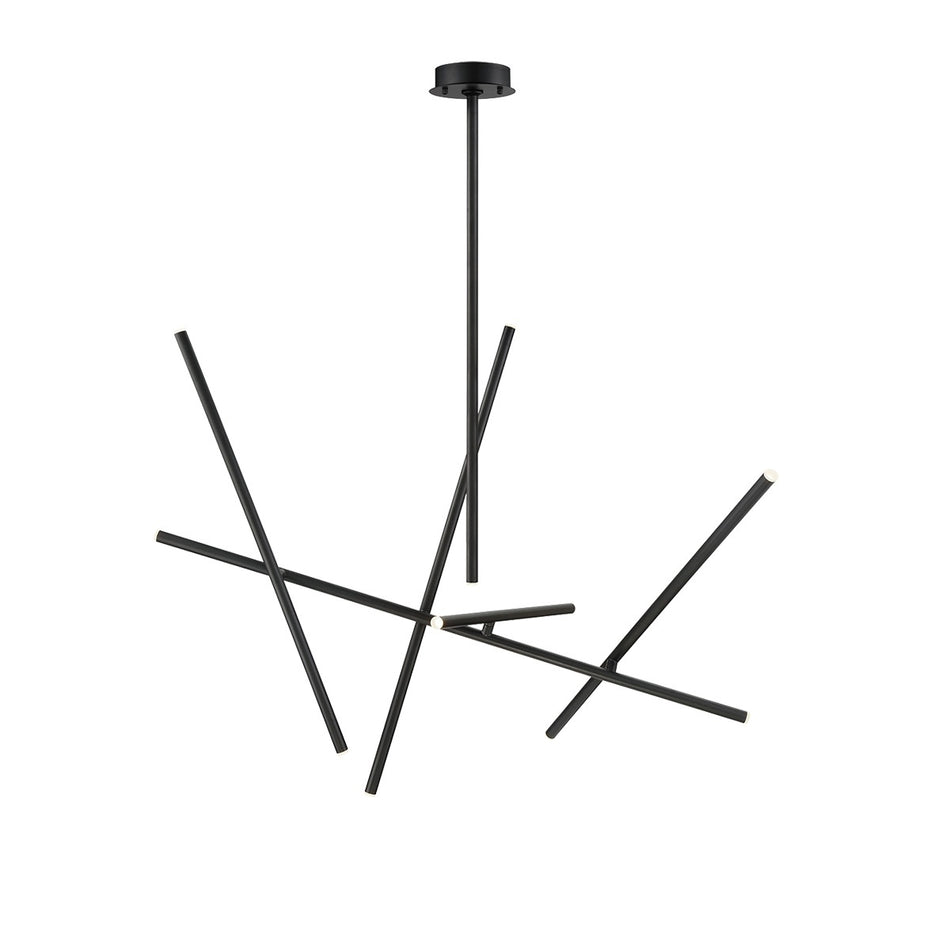 Eurofase Crossroads 47" 10-Light LED Chandelier, Matte Black, front view