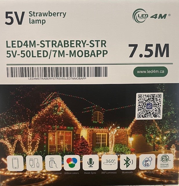 LED4M-STRABERY-STR-5V-50LED/7M-MOBAPP - Maple Electric Supply 