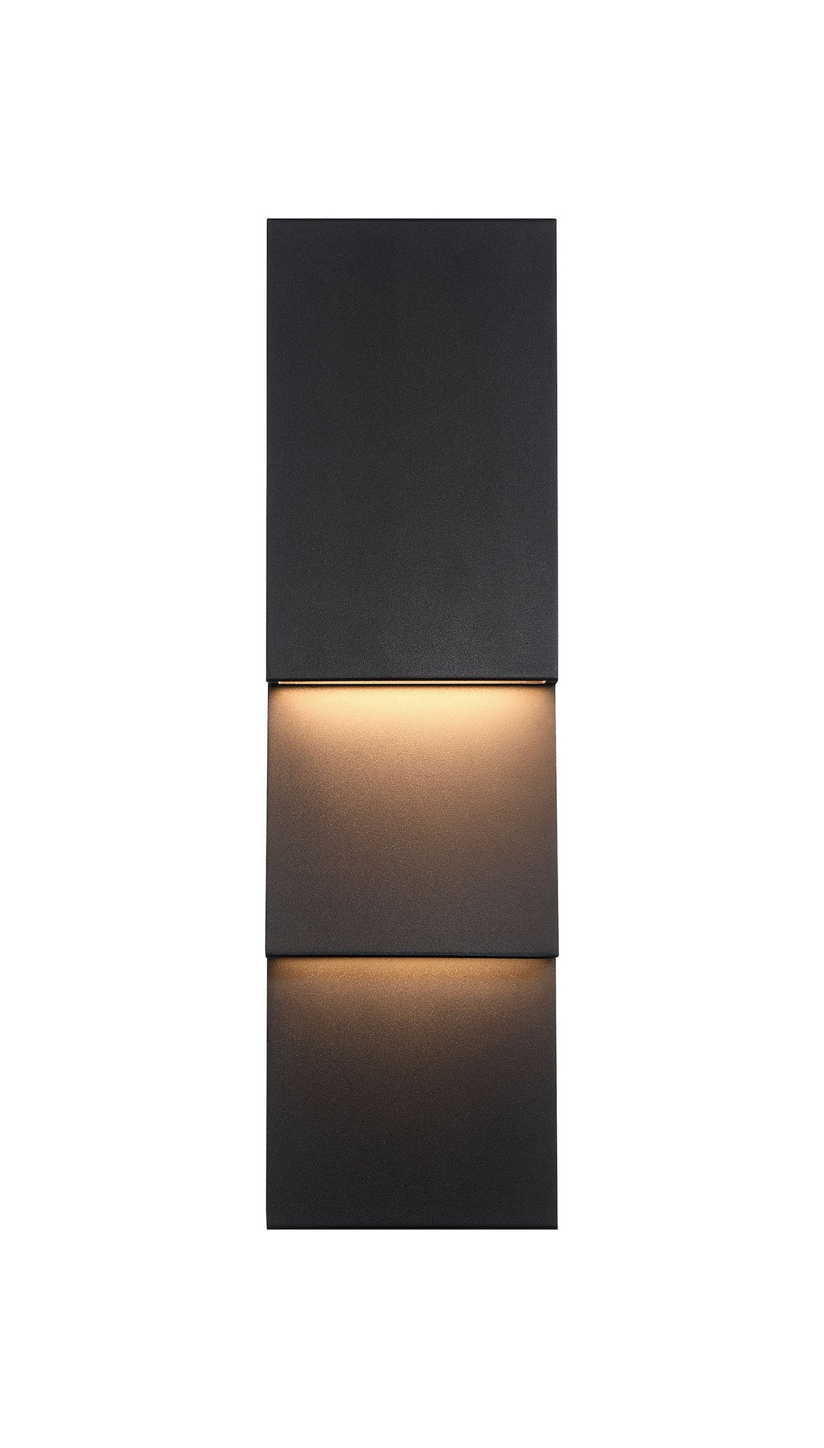 Eurofase Nanton 19" 2-Light LED Outdoor Wall Light, Sand Black, front view
