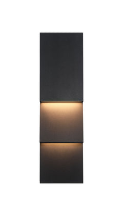 Eurofase Nanton 19" 2-Light LED Outdoor Wall Light, Sand Black, front view