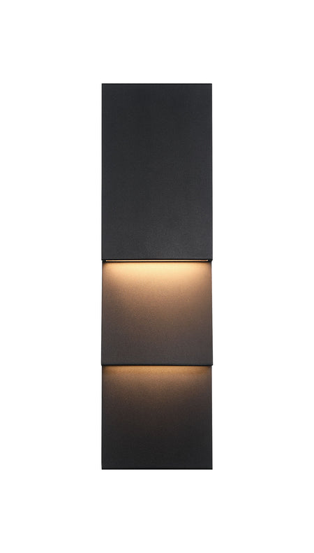 Eurofase Nanton 19" 2-Light LED Outdoor Wall Light, Sand Black, front view