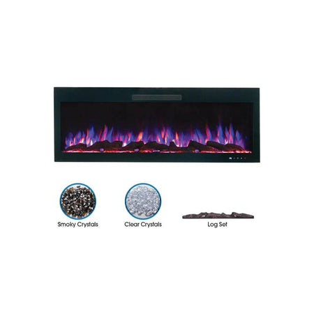 FP-SS-50 LED FIREPLACE 50" wall mounted and built-in style fireplace, , Ortech - Maple Electric Supply 