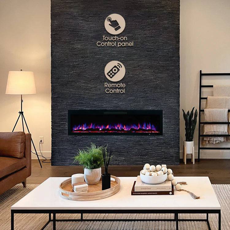 fp-ss-60 LED FIREPLACE 60" wall mounted and built-in style fireplace, , Ortech - Maple Electric Supply 