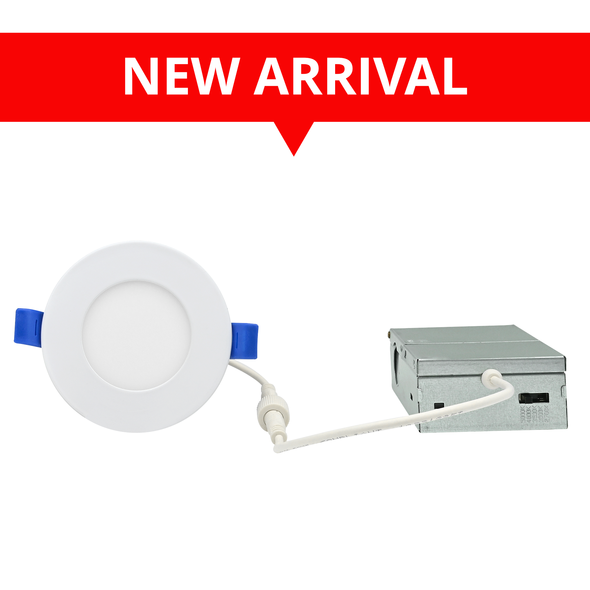 A photo of a , by SLIM3-5CCT 3'' Ultra Slim LED Downlight With Adjustable CCT - Ortech eCommerce - Maple Electric Supply in Canada