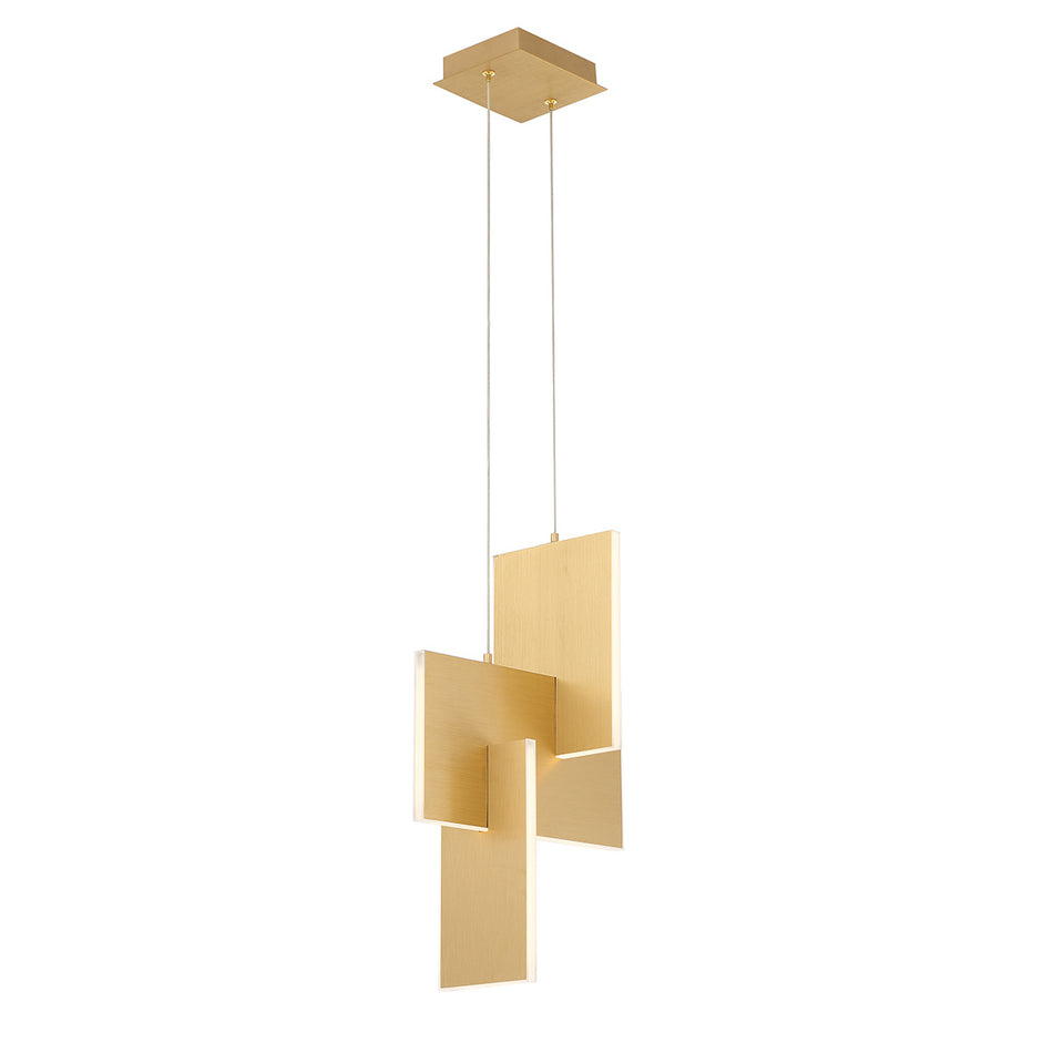 Eurofase Coburg 23" LED Pendant, Gold, front view