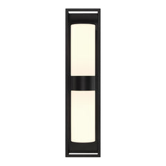 Eurofase Ren 23" 2-Light Outdoor Wall Light, Powder Coat Black with White Glass, front view
