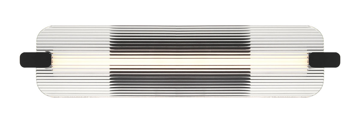 Eurofase Neoness 25" LED Outdoor Wall Light, Matte Black with Clear Glass, front view