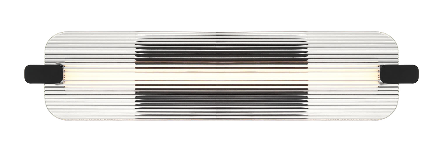 Eurofase Neoness 25" LED Outdoor Wall Light, Matte Black with Clear Glass, front view