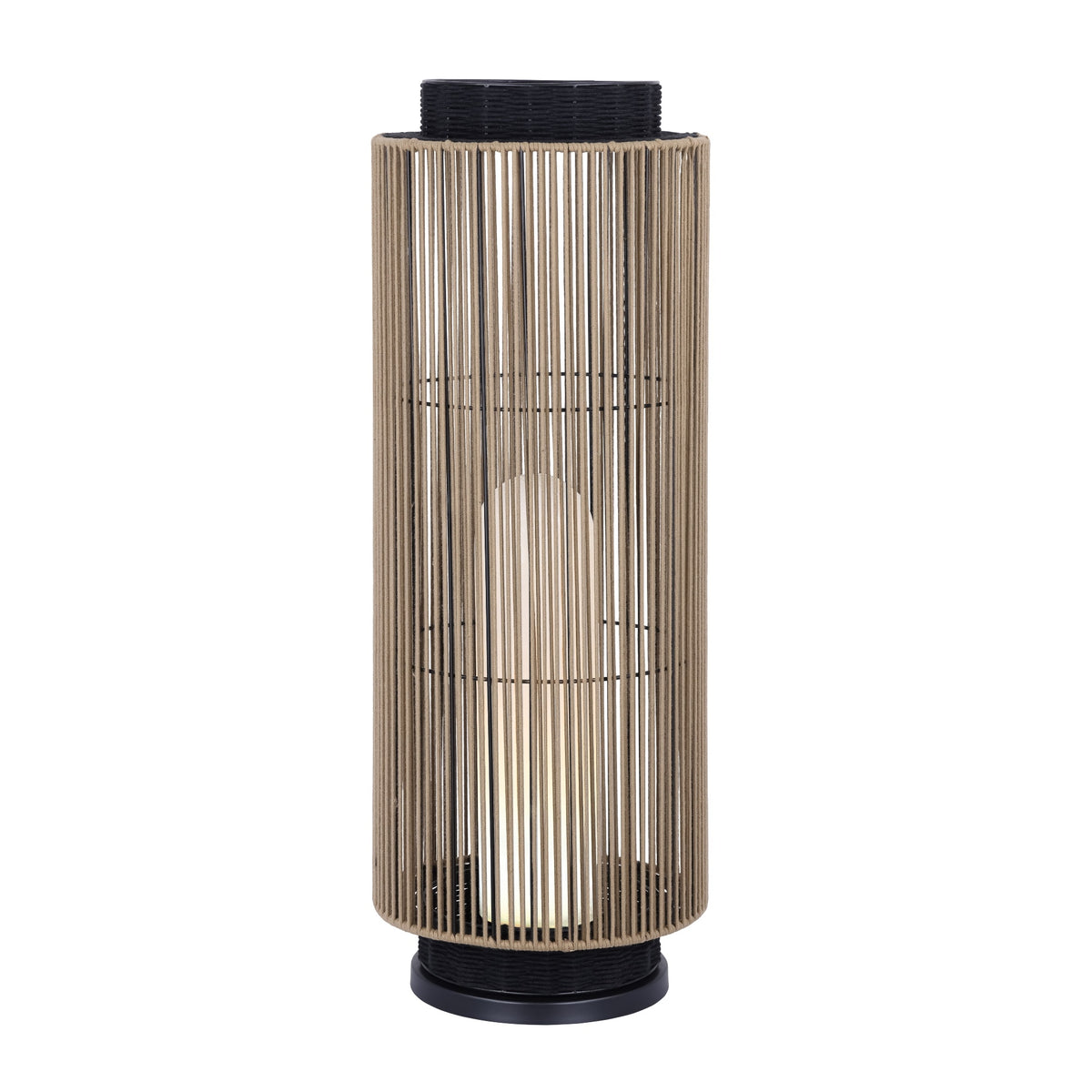 Eurofase Aden 46" Outdoor Wall Light, Matte Black with Brown Rope, front view