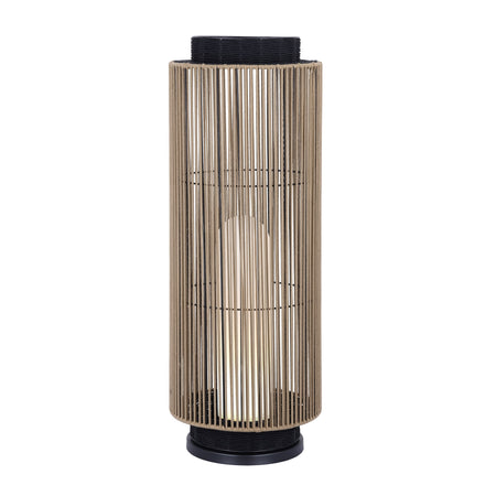 Eurofase Aden 46" Outdoor Wall Light, Matte Black with Brown Rope, front view