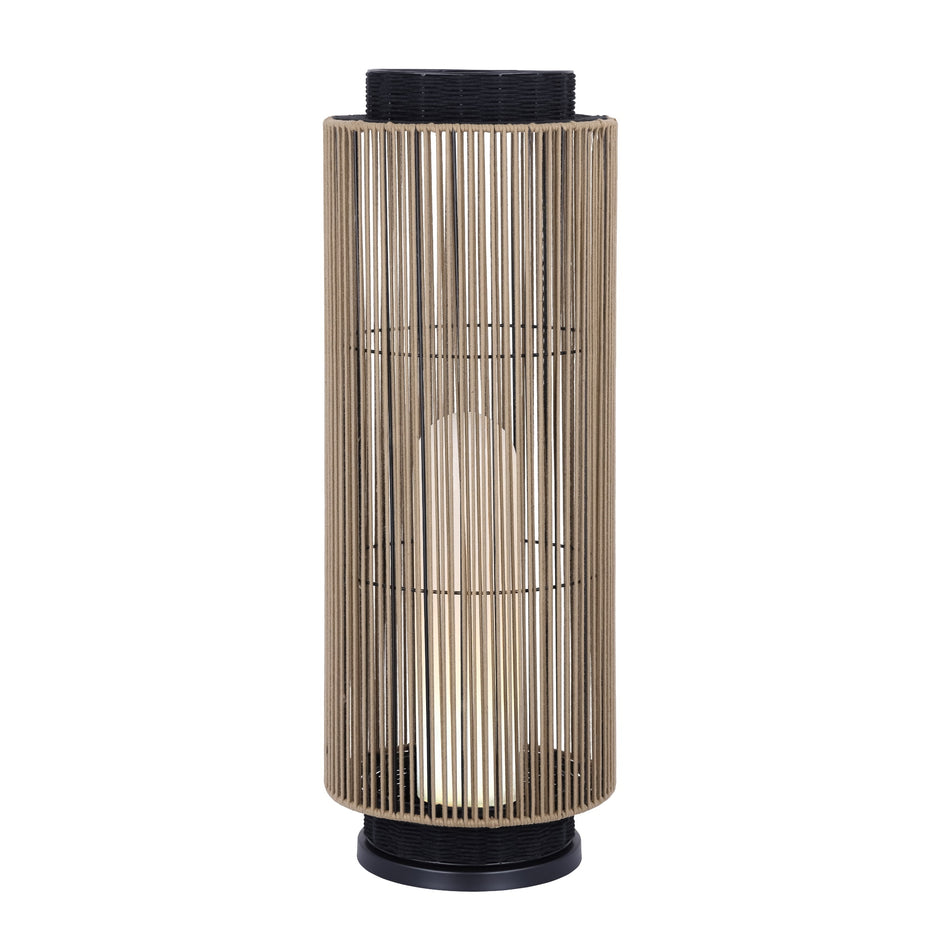 Eurofase Aden 46" Outdoor Wall Light, Matte Black with Brown Rope, front view