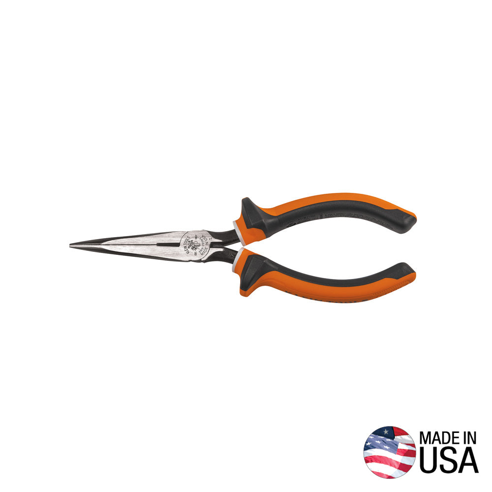 Klein Tools 2037EINS Long Nose Side Cut Pliers, 7-Inch Slim Insulated - detail view