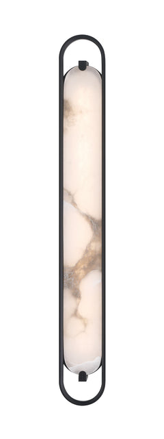 Eurofase Noga 36" LED Vanity, Matte Black with Alabaster, front view