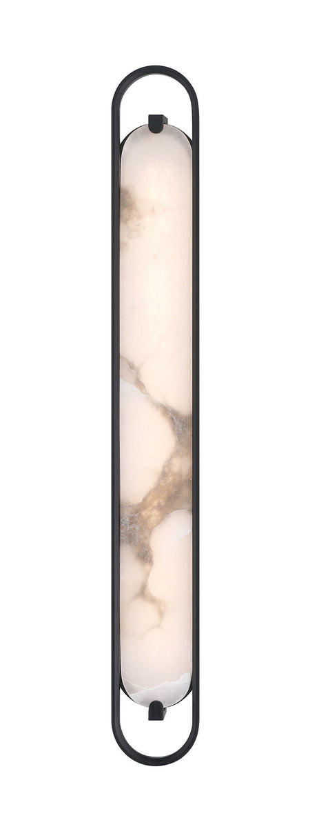 Eurofase Noga 36" LED Vanity, Matte Black with Alabaster, front view