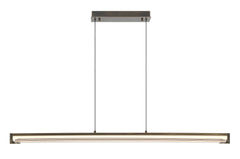 Eurofase Neoness 50" LED Chandelier, Weathered Brass with Clear Glass, front view