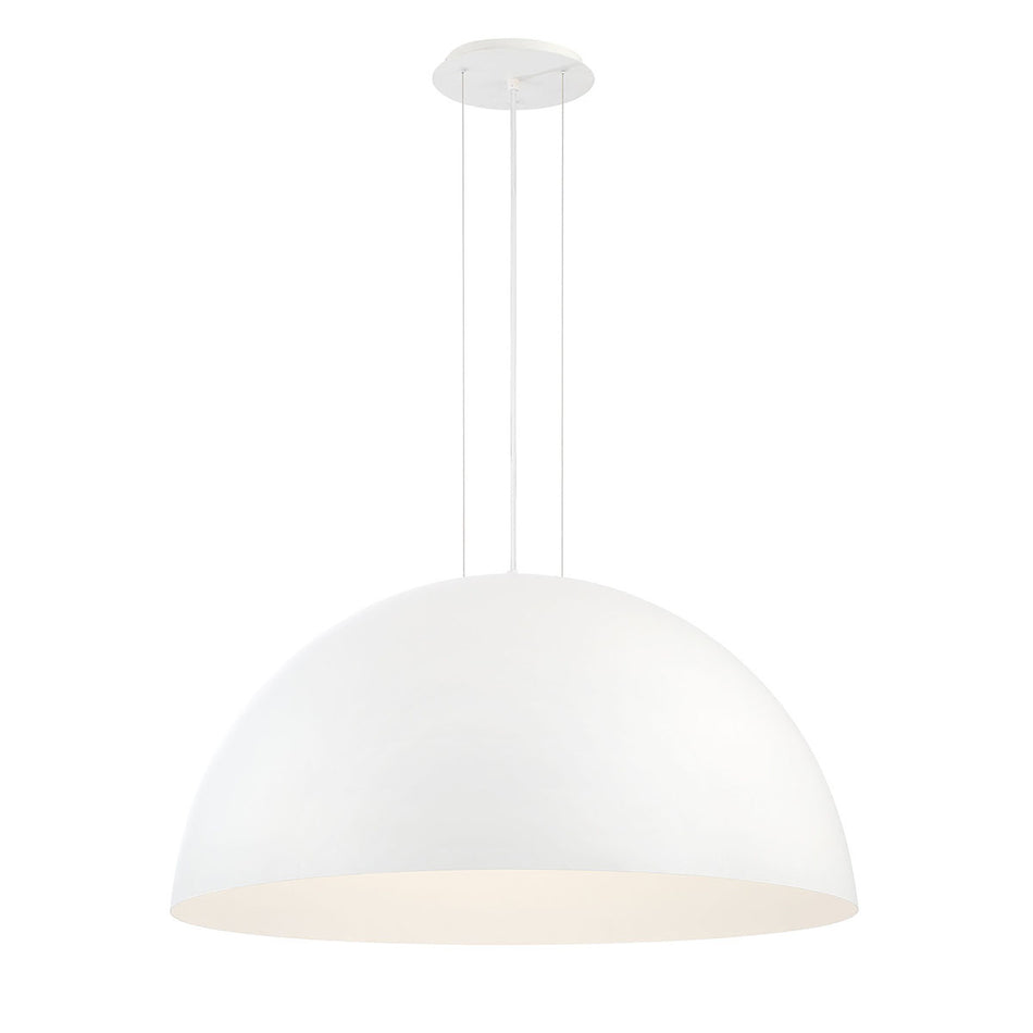 Eurofase Laverton 36" LED Chandelier, Matte White with White Steel, front view