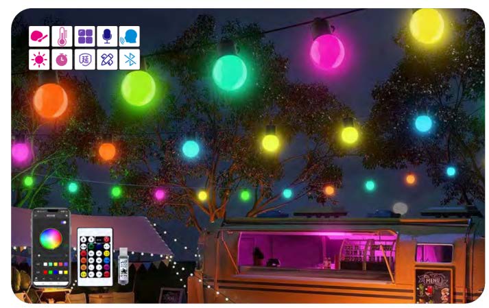 LED4M- G50BALL-LIGHSTR-WPINE-100LED10M-MOBAPP-USB - Maple Electric Supply 