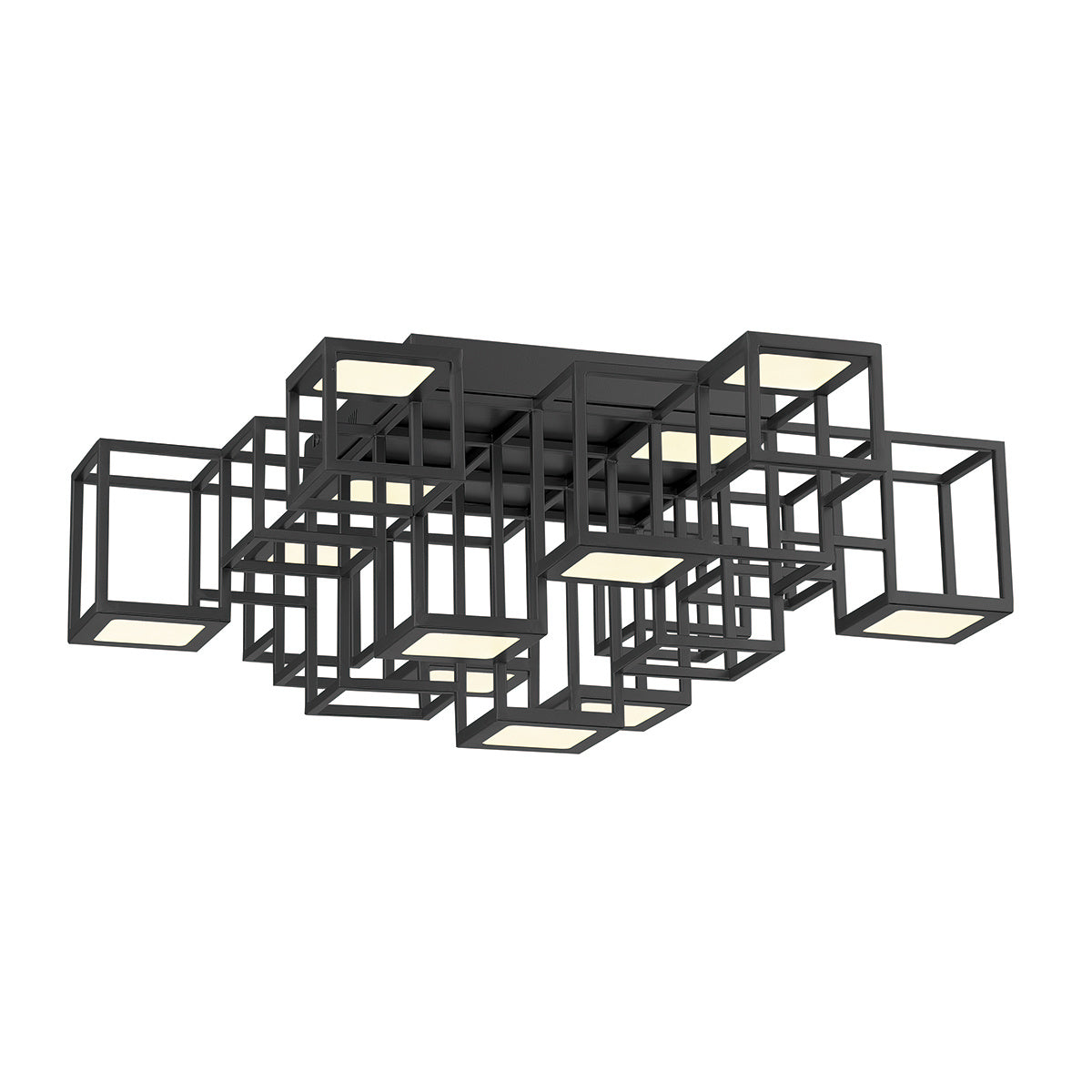 Eurofase Ferro 25" 13-Light LED Flush Mount, Matte Black, front view