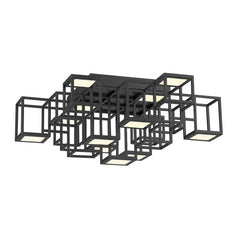 Eurofase Ferro 25" 13-Light LED Flush Mount, Matte Black, front view