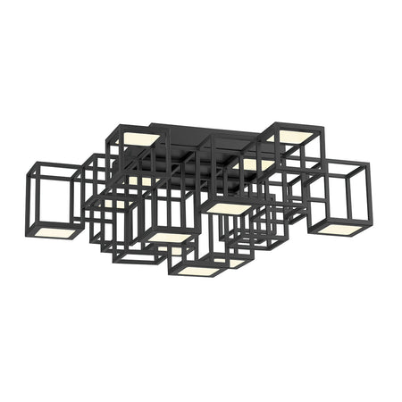 Eurofase Ferro 25" 13-Light LED Flush Mount, Matte Black, front view