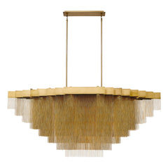 Eurofase Bloomfield 73" 28-Light LED Chandelier, Matte Gold with Gold Aluminum, front view