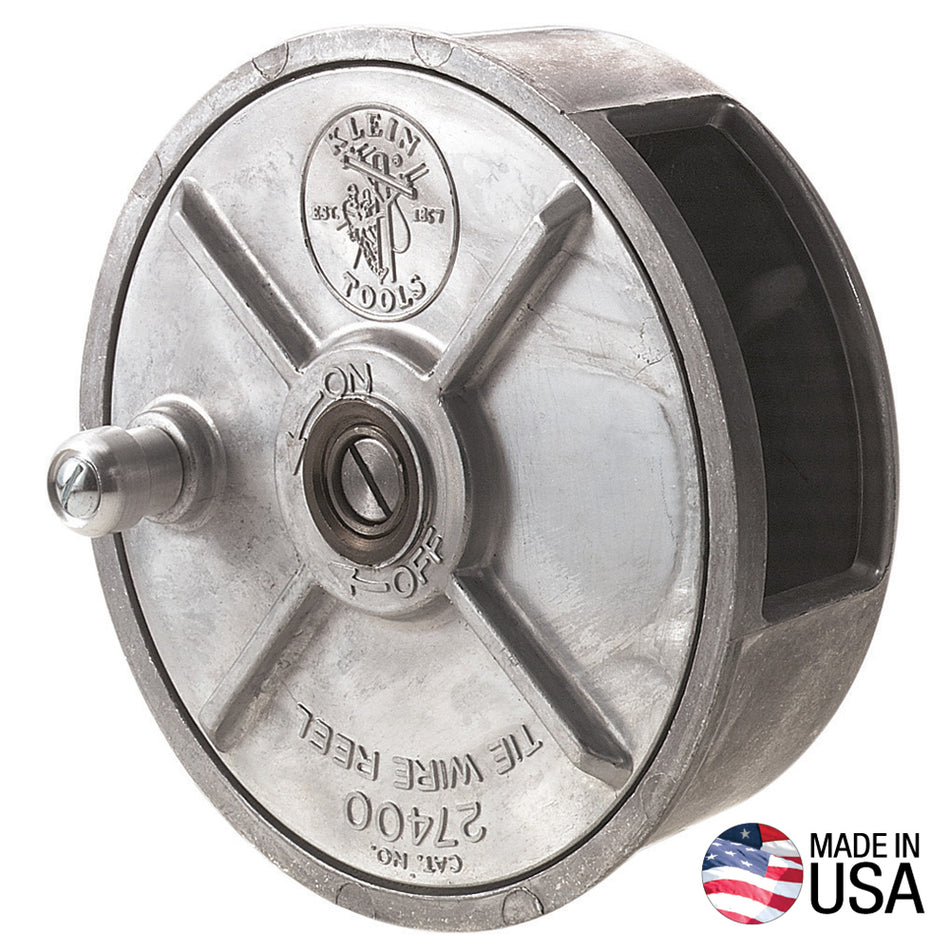 Klein Tools 27400 Tie Wire Reel, Lightweight Aluminum - detail view