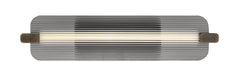 Eurofase Neoness 25" LED Vanity, Weathered Brass with Smoked Glass, front view