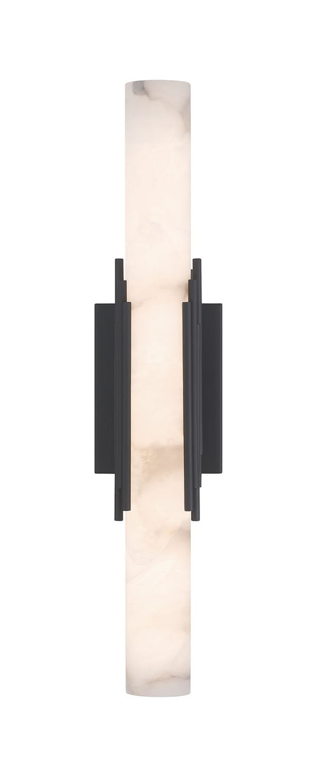 Eurofase Venna 22" Outdoor Wall Light, Urban Bronze with Alabaster, front view